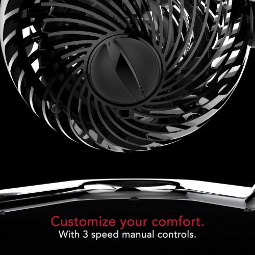 보네이도 보네이도 써큘레이터Vornado Pivot3 Compact Air Circulator Fan with Pivoting Axis, 3 Speed Settings, Removable Grill for Cleaning, Perfect for Home, Office, Dorm Use, Black