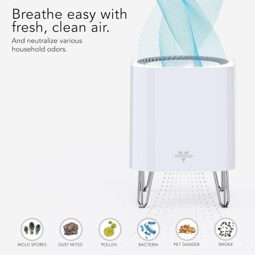 보네이도 보네이도 써큘레이터Vornado QUBE50 Air Purifier for Home, Bedroom and Office-True HEPA Filter to Remove [99.97% of Allergens], Eliminates Pet, Smoke, Dander-3-Step Filtration Process, White