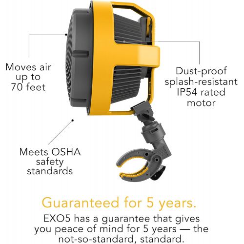 보네이도 보네이도 써큘레이터Vornado EXO5 Heavy-Duty Shop Air Circulator Fan with High-Impact Housing, Collapsible Tripod Base, Clamp Attachment