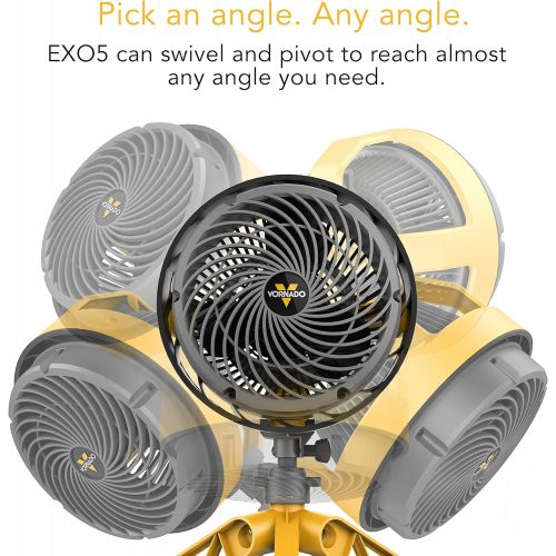 보네이도 보네이도 써큘레이터Vornado EXO5 Heavy-Duty Shop Air Circulator Fan with High-Impact Housing, Collapsible Tripod Base, Clamp Attachment