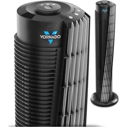 보네이도 보네이도 써큘레이터Vornado Compact 29 Tower Air Circulator, with All NEW Signature V-Flow Technology, 3 Speed Settings and Energy LED Saving Timer, Remote Control Included