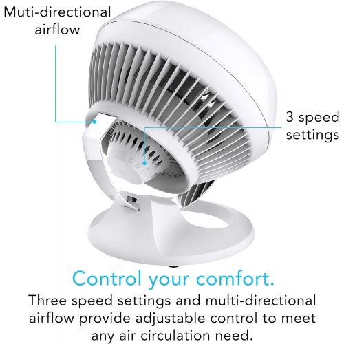 보네이도 보네이도 써큘레이터Vornado 460 Small Whole Room Air Circulator Fan with 3 Speeds, 460-Small, White