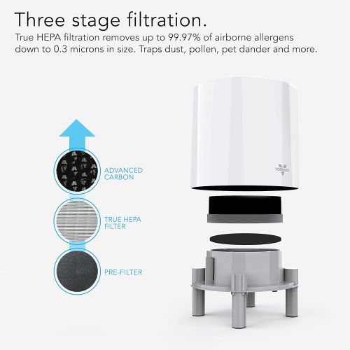 보네이도 Vornado CYLO50 Air Purifier for Home, Bedroom and Office - True HEPA Filter to Remove [99.97% of Allergens], Eliminates Pet Dander, Smoke - 3-Step Filtration Process