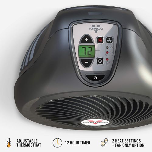 보네이도 Vornado AVH2 Advanced Whole Room Heater with Automatic Climate Control, Timer, Fan Only Option, Black