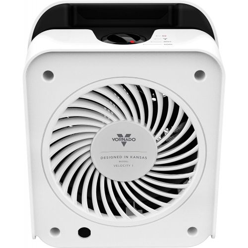 보네이도 Vornado Velocity 1 Personal Space Heater with 2 Heat Settings and Advanced Safety Features, Small, White