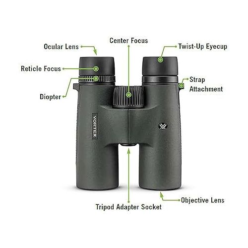  Vortex Optics Triumph HD 10x42 Binoculars - HD Optical System, Fully Multi-Coated Lenses, Rubber Armor, Tripod Adaptable, Waterproof, Fogproof, Shockproof - Unlimited, Unconditional Warranty