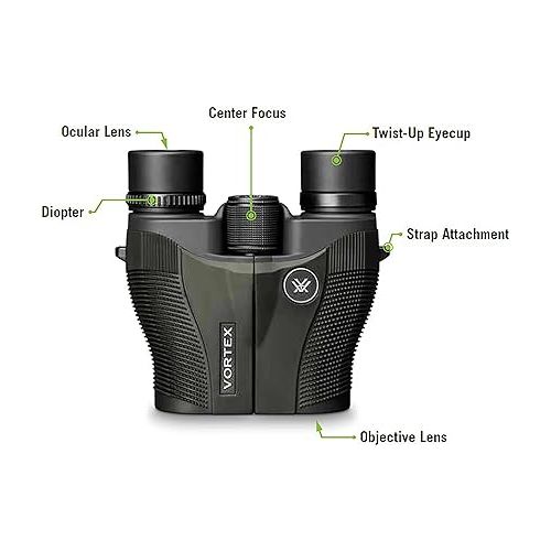  Vortex Optics Vanquish Reverse Porro Prism Binoculars - Compact, Rubber Armor, Waterproof, Fogproof, Shockproof - Unlimited, Unconditional Warranty