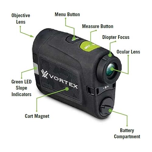  Vortex Optics Anarch Image Stabilized Golf Laser Rangefinder - Tournament Legal, PinSpotter Mode, Slope Mode, Cart Magnet, Waterproof, Shockproof - Unlimited, Unconditional Warranty