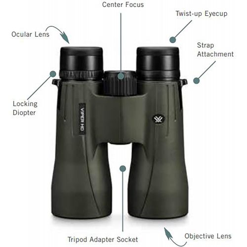  Vortex Optics Viper HD Roof Prism Binoculars 10x50