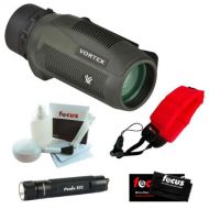 Vortex Optics S136 Solo 10x36 Monocular + Keychain LED Flashlight + Micro Fiber Cleaning Cloth + Cleaning and Care Kit + Floating Foam Strap Red