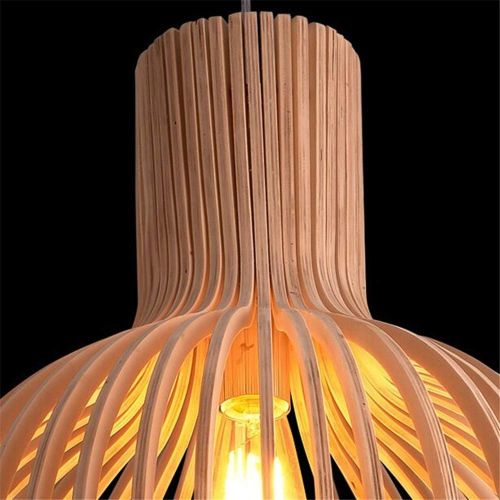  Vory Modern Black Wood Birdcage E27 Bulb Pendant Light norbic Home Deco Bamboo Weaving Wooden Pendant lamp,Mood Color 35cm