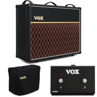 Vox AC30C2 30-watt 2 x 12-inch Tube Combo Amp with Cover and Footswitch Bundle