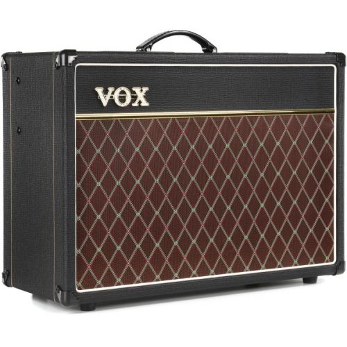  Vox AC15C1X 1 x 12-inch 15-watt Tube Combo Amp with Alnico Blue Speaker with Cover and Footswitch Bundle