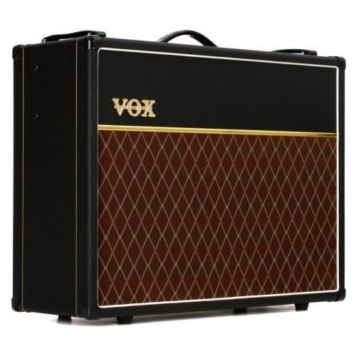  Vox AC30C2X 30-watt 2 x 12-inch Tube Combo Amp with Alnico Blue Speakers with Cover and Footswitch Bundle