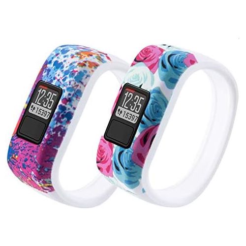  Vozehui Compatible with Garmin Vivofit 3/Vivofit JR/Vivofit JR 2 Bands , Colorful Soft Silicone Replacement Sport Wristbands for Kids Boys Girls Men Women, Small Large