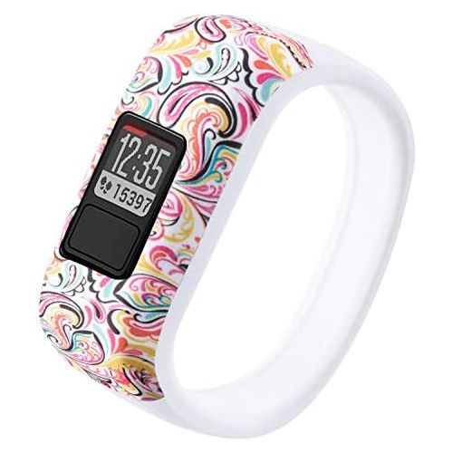  Vozehui Compatible with Garmin Vivofit 3/Vivofit JR/Vivofit JR 2 Bands , Colorful Soft Silicone Replacement Sport Wristbands for Kids Boys Girls Men Women, Small Large