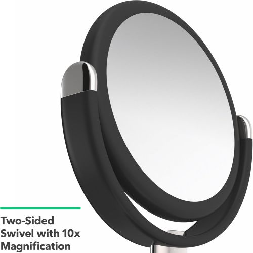  Vremi 10x Magnified Vanity Mirror - 7 Inch Round Makeup Cosmetic Mirror for Bathroom or Bedroom Table Top - Portable Double Sided Glass Mirror Stand with 360 Degree Swivel - Black