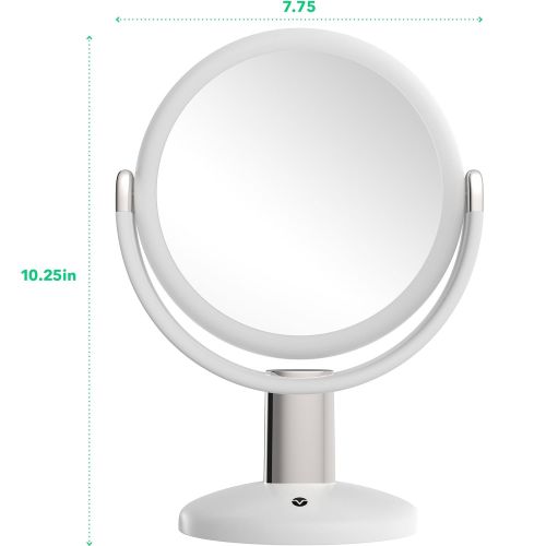  Vremi 10x Magnified Vanity Mirror - 7 Inch Round Makeup Cosmetic Mirror for Bathroom or Bedroom Table Top - Portable Double Sided Glass Mirror Stand with 360 Degree Swivel - Black