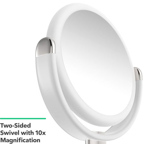  Vremi 10x Magnified Vanity Mirror - 7 Inch Round Makeup Cosmetic Mirror for Bathroom or Bedroom Table Top - Portable Double Sided Glass Mirror Stand with 360 Degree Swivel - Black