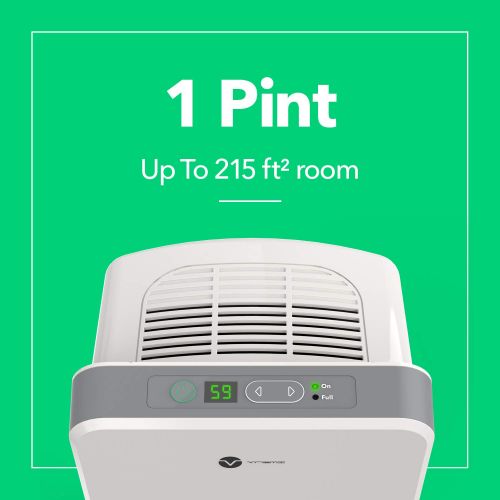  Vremi 1 Pint Dehumidifier - to Dehumidify Small Rooms up to 215 Square Feet - Quiet Compact Portable Energy Efficient Dehumidifier - Auto Shut Off 36W ETL Certified Adapter