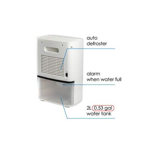  Vremi Climate Choice Electric Dehumidifier - 2L Water Tank, Small Dehumidifiers Home Bedroom Basement RV Caravan Office Garage Kitchen