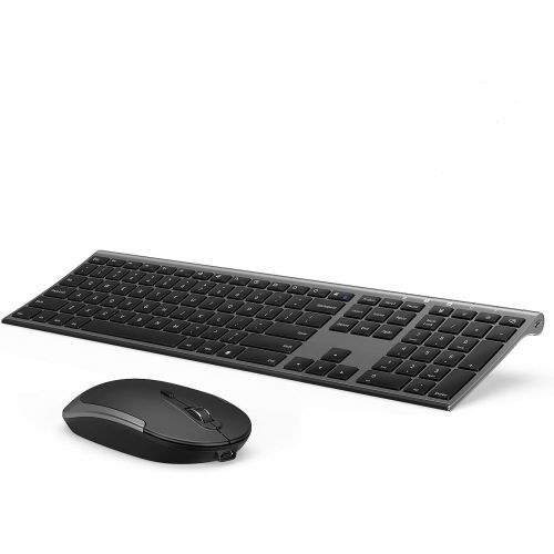  [아마존베스트]Wireless Keyboard and Mouse, Vssoplor 2.4GHz Rechargeable Compact Quiet Full-Size Keyboard and Mouse Combo with Nano USB Receiver for Windows, Laptop, PC, Notebook-Dark Gray