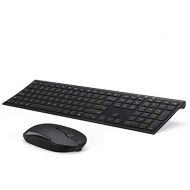 [아마존베스트]Wireless Keyboard and Mouse, Vssoplor 2.4GHz Rechargeable Compact Quiet Full-Size Keyboard and Mouse Combo with Nano USB Receiver for Windows, Laptop, PC, Notebook-Black