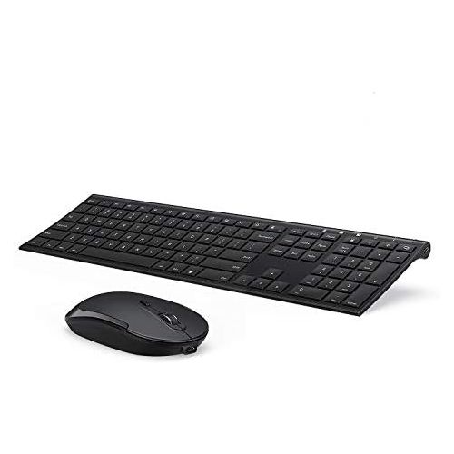  [아마존베스트]Wireless Keyboard and Mouse, Vssoplor 2.4GHz Rechargeable Compact Quiet Full-Size Keyboard and Mouse Combo with Nano USB Receiver for Windows, Laptop, PC, Notebook-Black