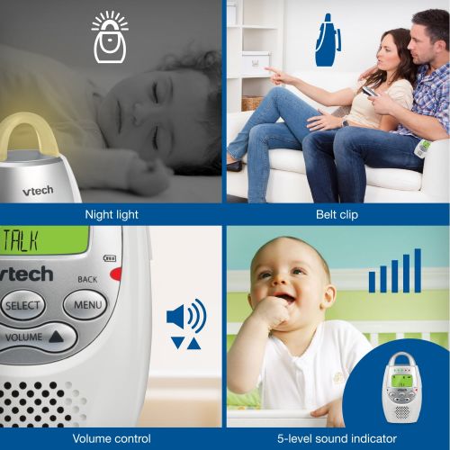 브이텍 VTech Safe & Sound DM221 DECT 6.0 Digital Audio Baby Monitor