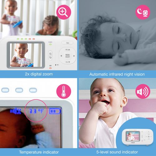 브이텍 VTech VM2251 2.4 Digital Video Baby Monitor with Full-Color and Automatic Night Vision