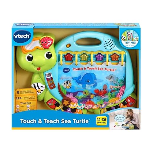 브이텍 Vtech Touch and Teach Sea Turtle Interactive Learning Book, Green