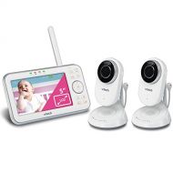 VTech VM5271-2 Video Baby Monitor with 5-inch Screen, Motorized Lens with 6X Optical Zoom, Soothing Sounds & Lullabies, Temperature Sensor & 1,000 feet of Range with 2 Cameras