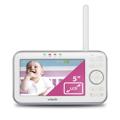 브이텍 VTech VM5271-2 Video Baby Monitor with 5-inch Screen, Motorized Lens with 6X Optical Zoom, Soothing Sounds & Lullabies, Temperature Sensor & 1,000 feet of Range with 2 Cameras