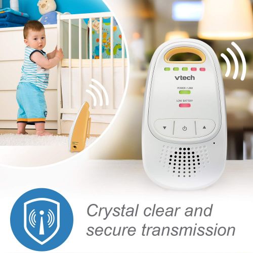 브이텍 [아마존베스트]VTech DM111 Audio Baby Monitor with up to 1,000 ft of Range, 5-Level Sound Indicator, Digitized Transmission & Belt Clip