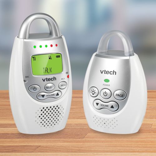 브이텍 [아마존베스트]VTech DM221 Audio Baby Monitor with up to 1,000 ft of Range, Vibrating Sound-Alert, Talk Back Intercom & Night Light Loop