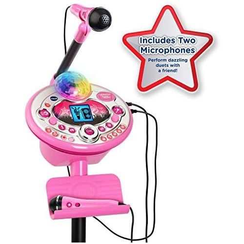 브이텍 [아마존베스트]VTech Kidi Star Karaoke System 2 Mics with Mic Stand & AC Adapter, Pink
