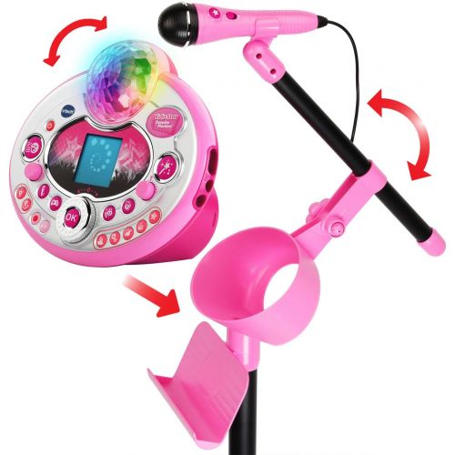 브이텍 [아마존베스트]VTech Kidi Star Karaoke System 2 Mics with Mic Stand & AC Adapter, Pink