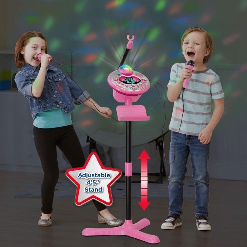 브이텍 [아마존베스트]VTech Kidi Star Karaoke System 2 Mics with Mic Stand & AC Adapter, Pink