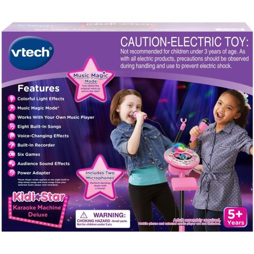 브이텍 [아마존베스트]VTech Kidi Star Karaoke System 2 Mics with Mic Stand & AC Adapter, Pink