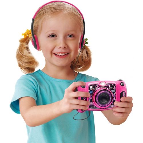 브이텍 [아마존베스트]VTech Kidizoom Duo 5.0 Deluxe Digital Selfie Camera with MP3 Player & Headphones, Pink