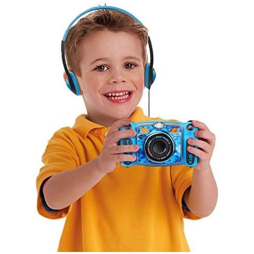 브이텍 [아마존베스트]VTech Kidizoom Duo 5.0 Deluxe Digital Selfie Camera with MP3 Player & Headphones, Blue