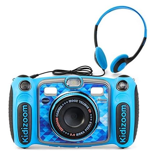 브이텍 [아마존베스트]VTech Kidizoom Duo 5.0 Deluxe Digital Selfie Camera with MP3 Player & Headphones, Blue