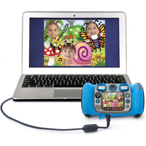 브이텍 [아마존베스트]VTech Kidizoom Duo 5.0 Deluxe Digital Selfie Camera with MP3 Player & Headphones, Blue