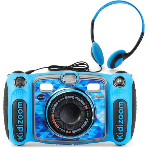 브이텍 [아마존베스트]VTech Kidizoom Duo 5.0 Deluxe Digital Selfie Camera with MP3 Player & Headphones, Blue