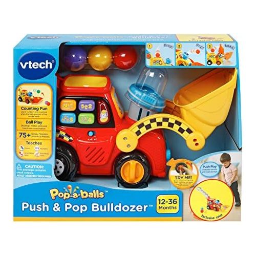 브이텍 [아마존베스트]VTech Pop-a-Balls Push and Pop Bulldozer Amazon Exclusive