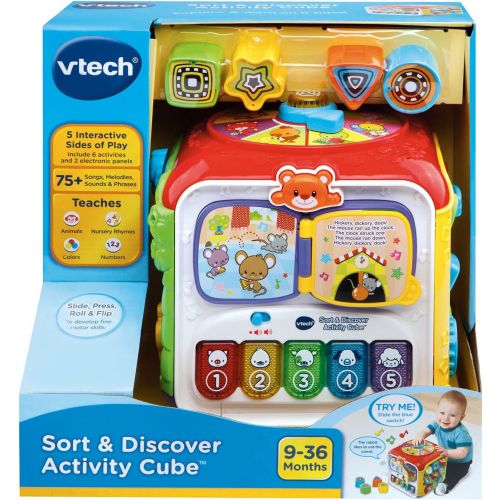 브이텍 VTech Sort and Discover Activity Cube (Frustration Free Packaging), Red