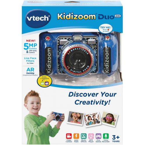브이텍 VTech KidiZoom Duo DX Digital Selfie Camera with MP3 Player, Blue