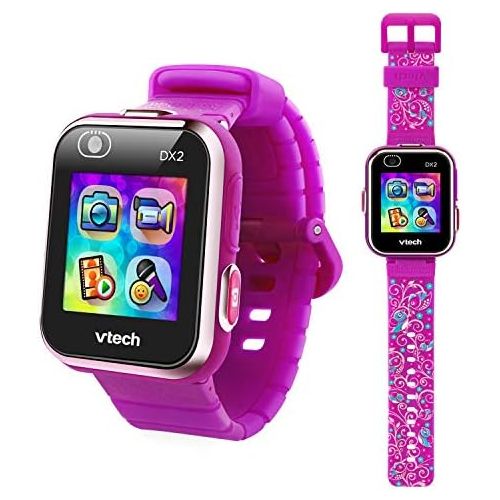 브이텍 VTech KidiZoom Smartwatch DX2 Special Edition Floral Birds with Bonus Vivid Violet Wristband