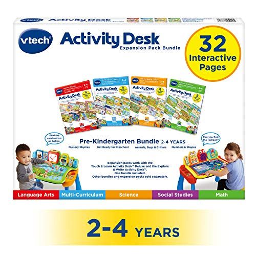 브이텍 VTech Activity Desk 4-in-1 Pre-Kindergarten Expansion Pack Bundle for Age 2-4