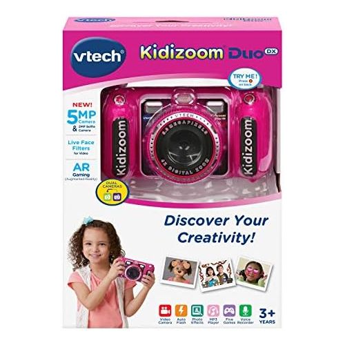 브이텍 VTech KidiZoom Duo DX Digital Selfie Camera with MP3 Player, Pink